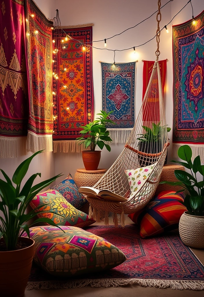 21 Creative Reading Nook Ideas That'll Transform Any Corner into a Cozy Retreat! - 8. The Bohemian Hideaway