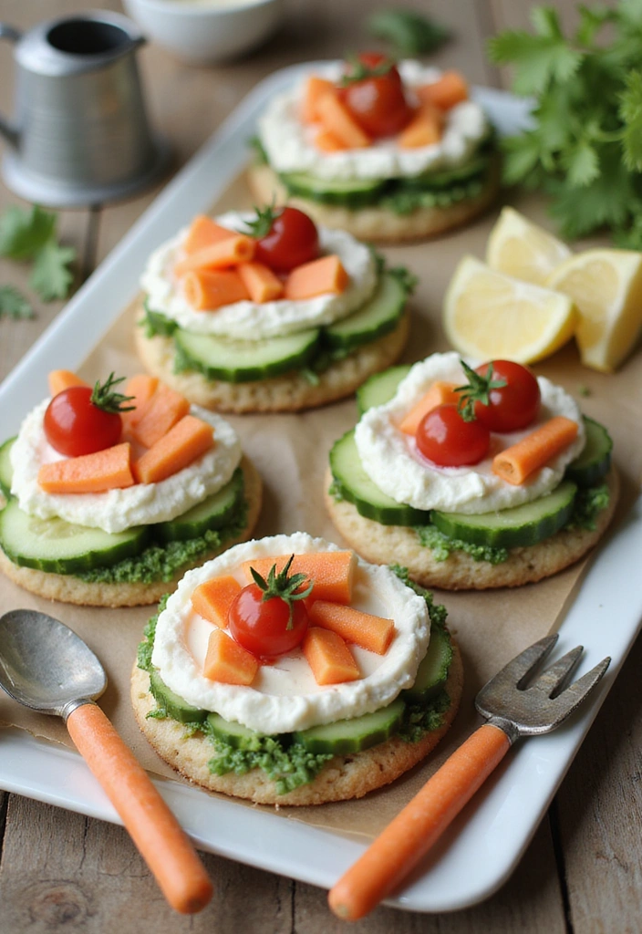 14 Adorable Spring Themed Snacks for Kids That Will Brighten Up Their Day! - 7. Garden Patch Rice Cakes