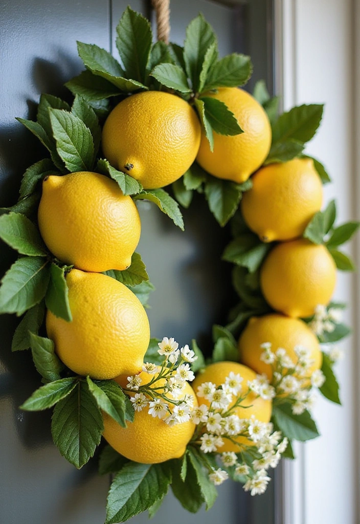 15 Stunning DIY Spring Wreaths That Will Make Your Front Door Bloom with Beauty! - 8. Cheerful Lemon Wreath