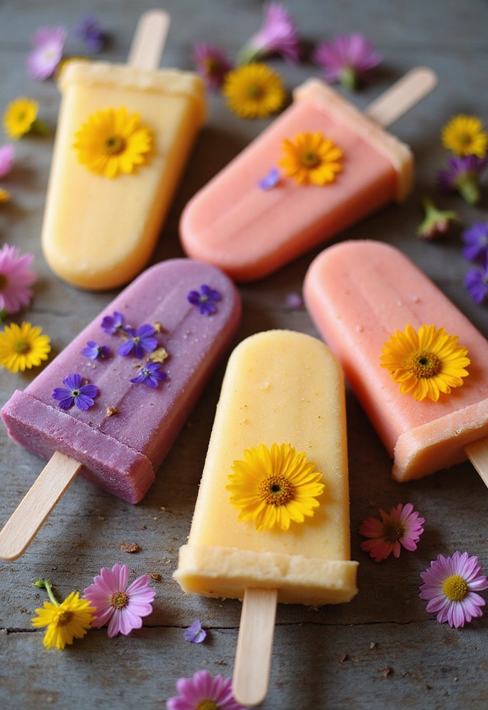 14 Adorable Spring Themed Snacks for Kids That Will Brighten Up Their Day! - 6. Edible Flower Popsicles