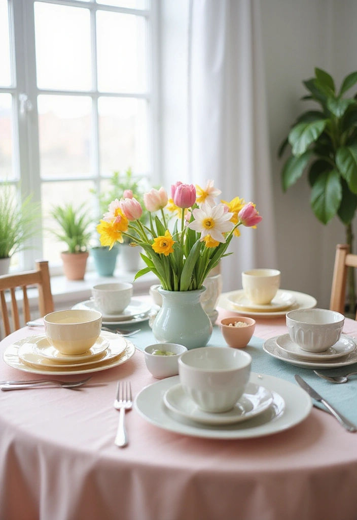 20 Spring-Inspired Easter Table Decor Ideas You Must Try (Don’t Miss #12!) - 1. Pastel Paradise