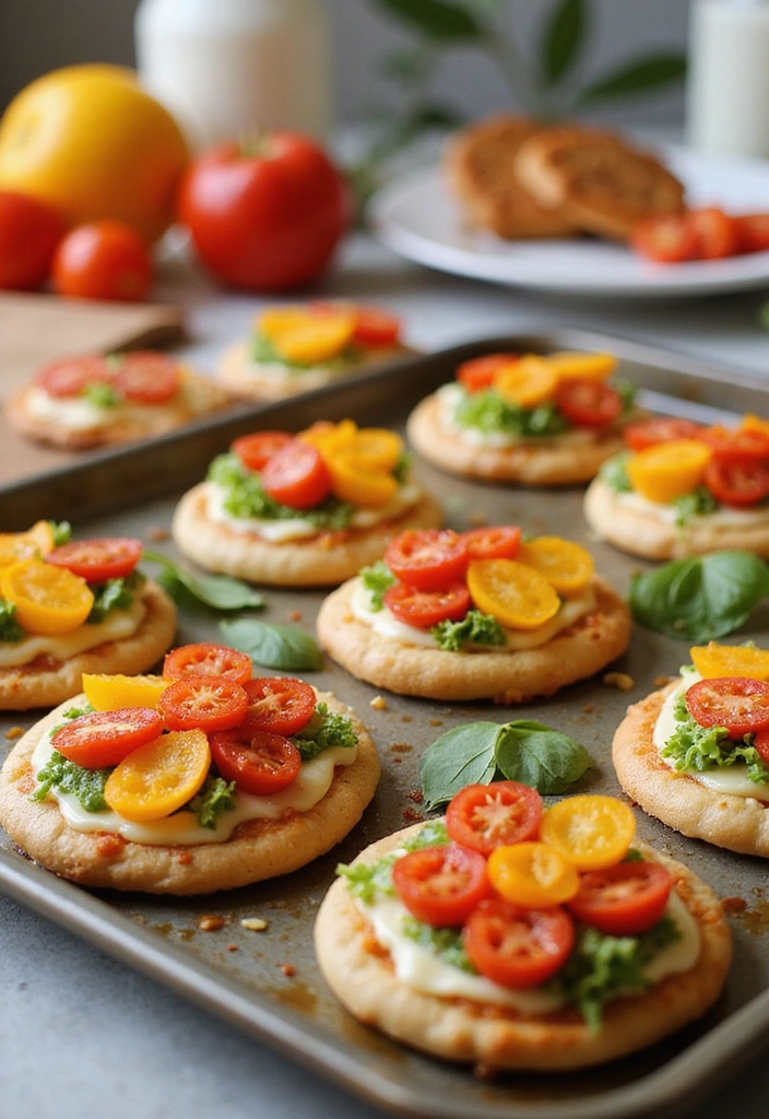 14 Adorable Spring Themed Snacks for Kids That Will Brighten Up Their Day! - 12. Mini Flower Pizzas