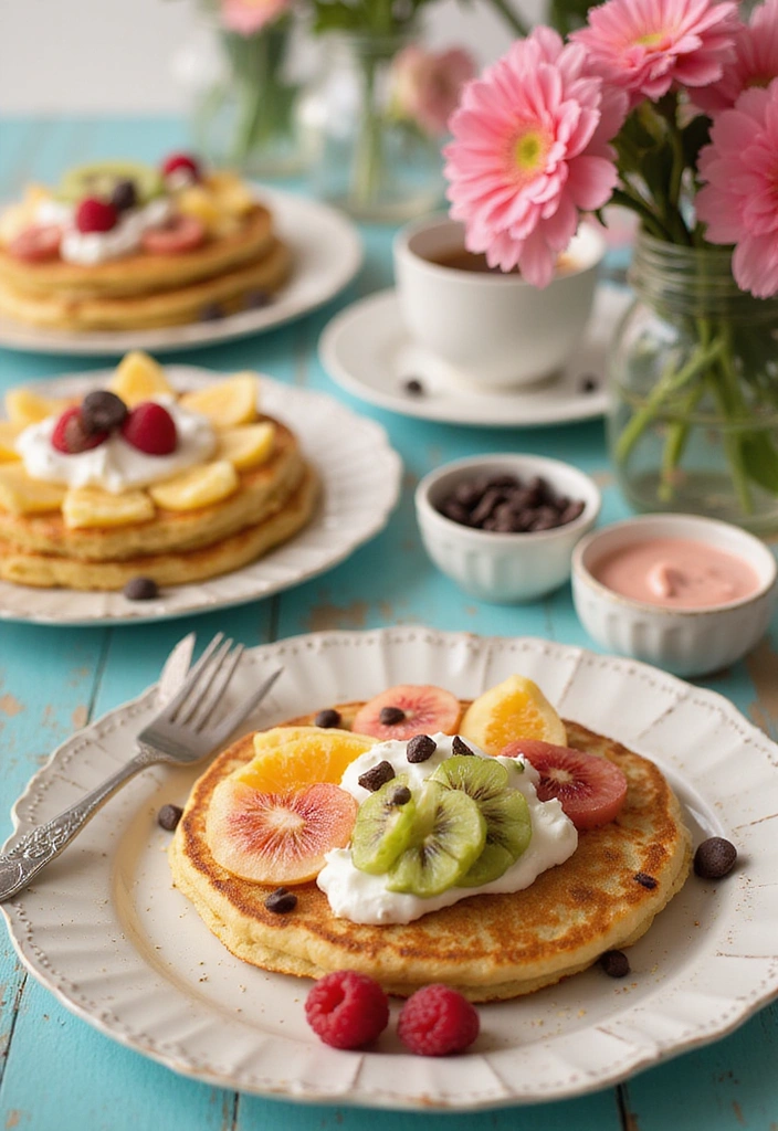 14 Adorable Spring Themed Snacks for Kids That Will Brighten Up Their Day! - 9. Spring-Themed Pancake Faces